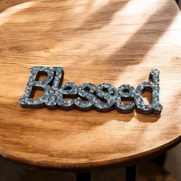 “Blessed” Diamond Art Sign ✨ Rhinestone Home Decor Faith Inspirational Sealed - Picture 1 of 2